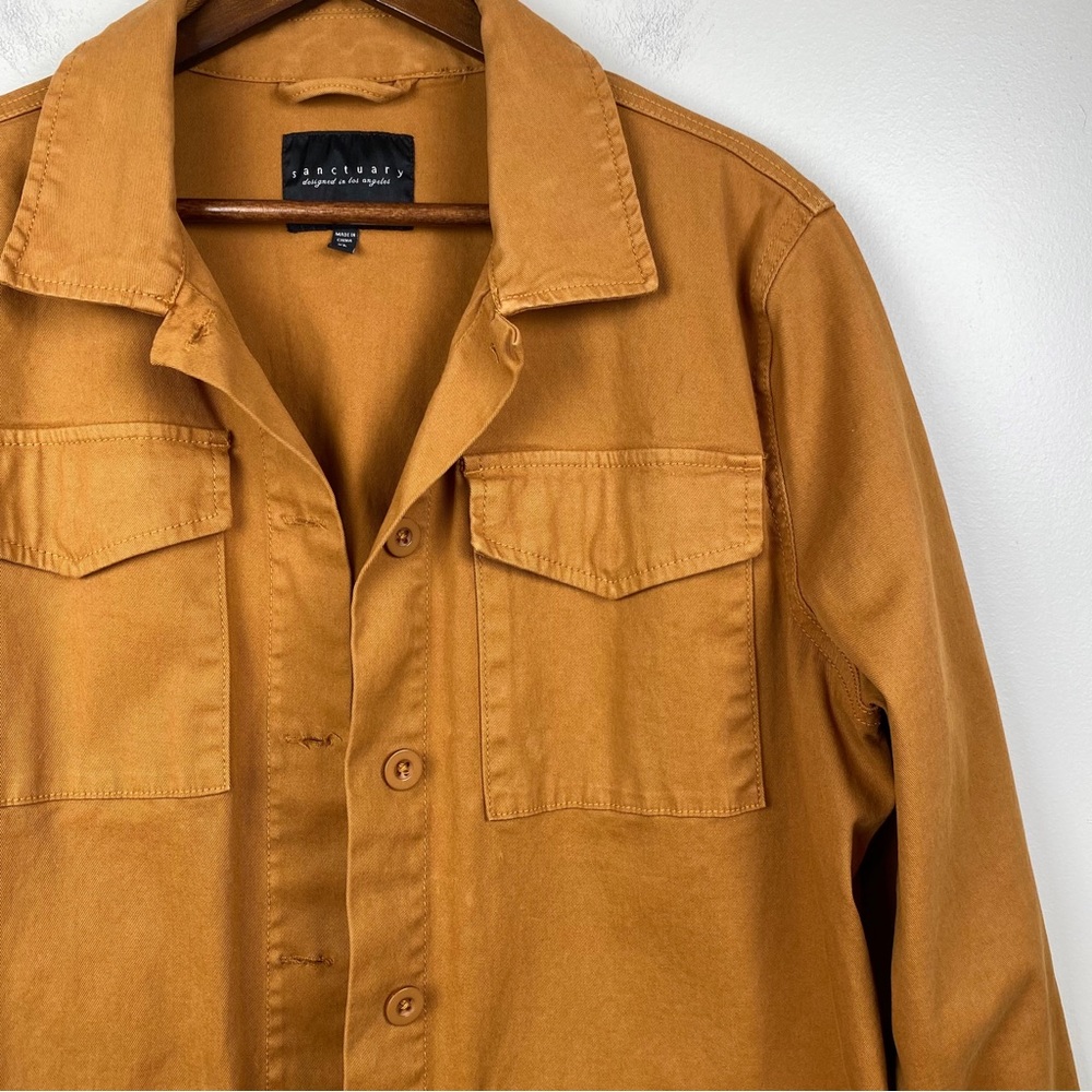 Sanctuary Utility Jacket Button Front Orange Mustard - Picture 5 of 8